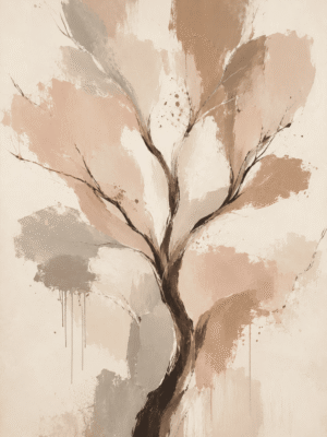 Abstract botanical tree wall art print