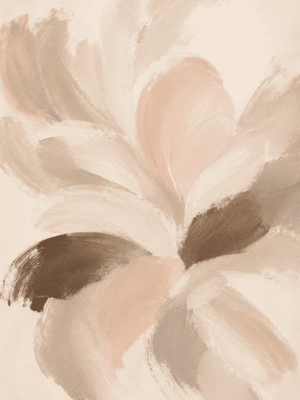 Abstract painterly bloom wall art print in blush pink and taupe tones