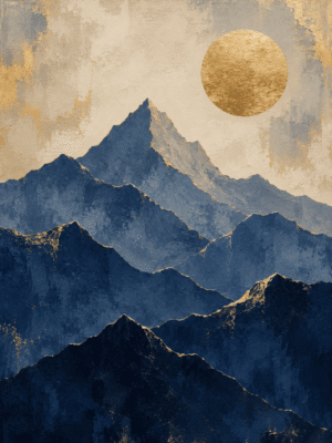 Golden Mountain Range Wall Art