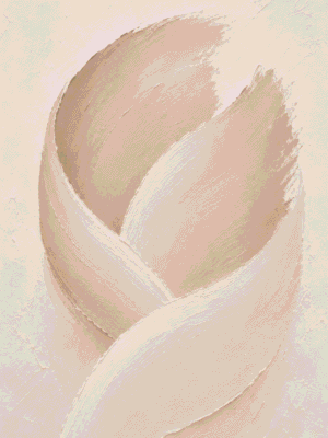 Abstract blush tulip wall art print with textured brushstrokes in cream, taupe, and pink — digital download.