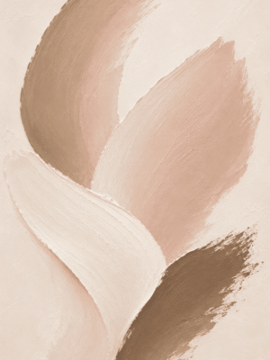 Blush petals wall art print with textured brushstrokes in tan, cream, and pink tones — digital download.