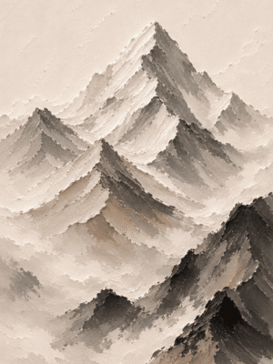 Sepia Mountain Range Wall Art