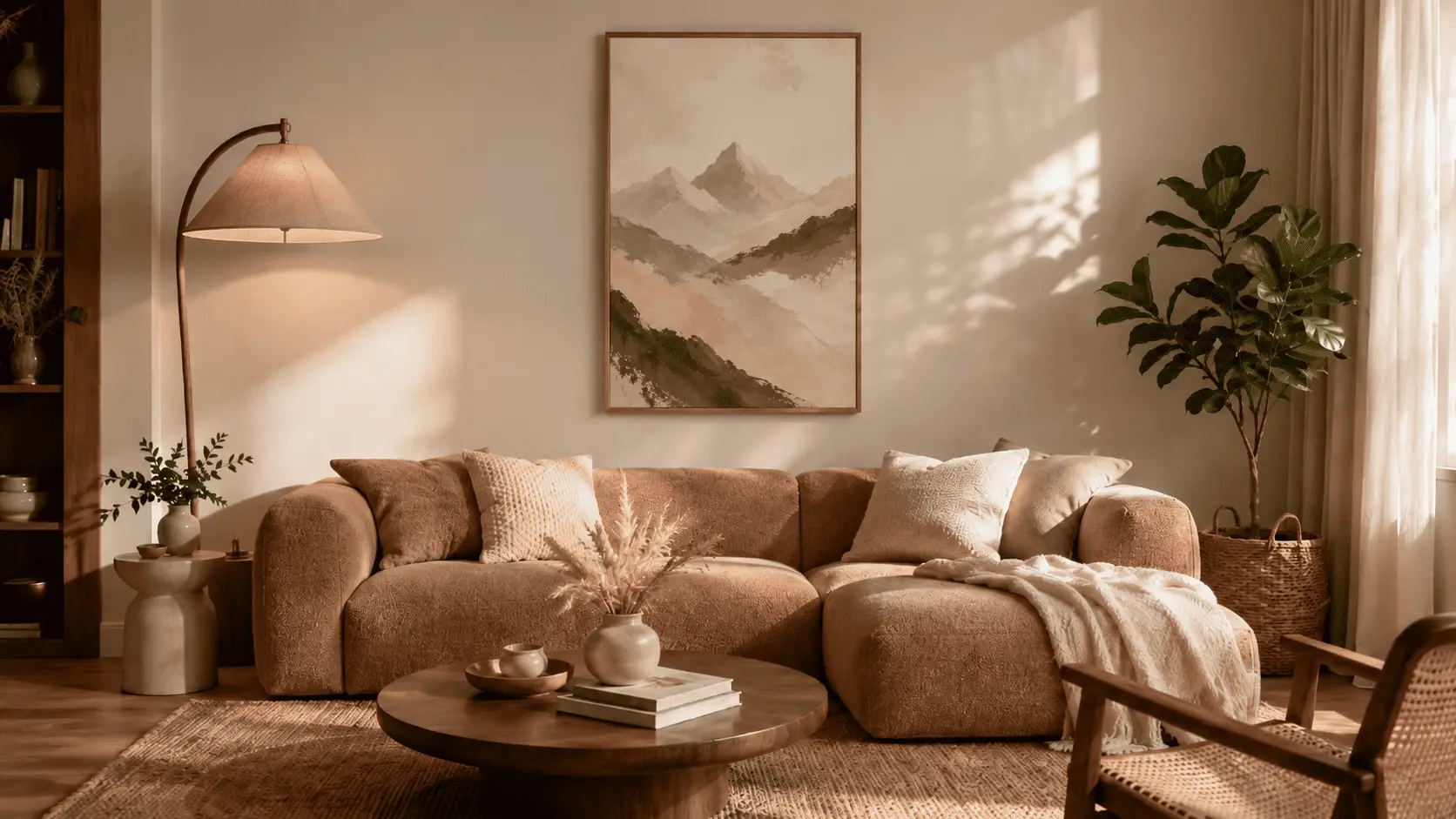Abstract Blush Mountain Wall Art - Image 12
