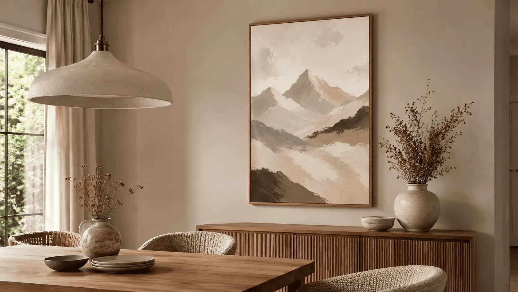 Abstract Blush Mountain Wall Art - Image 11
