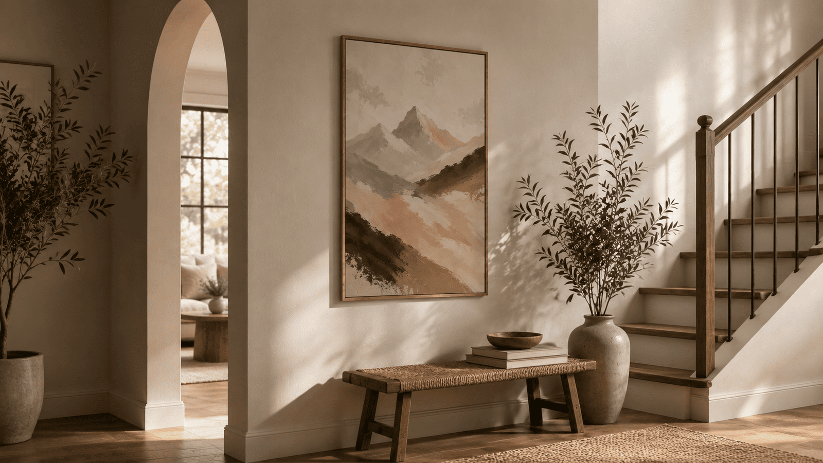 Abstract Blush Mountain Wall Art - Image 10