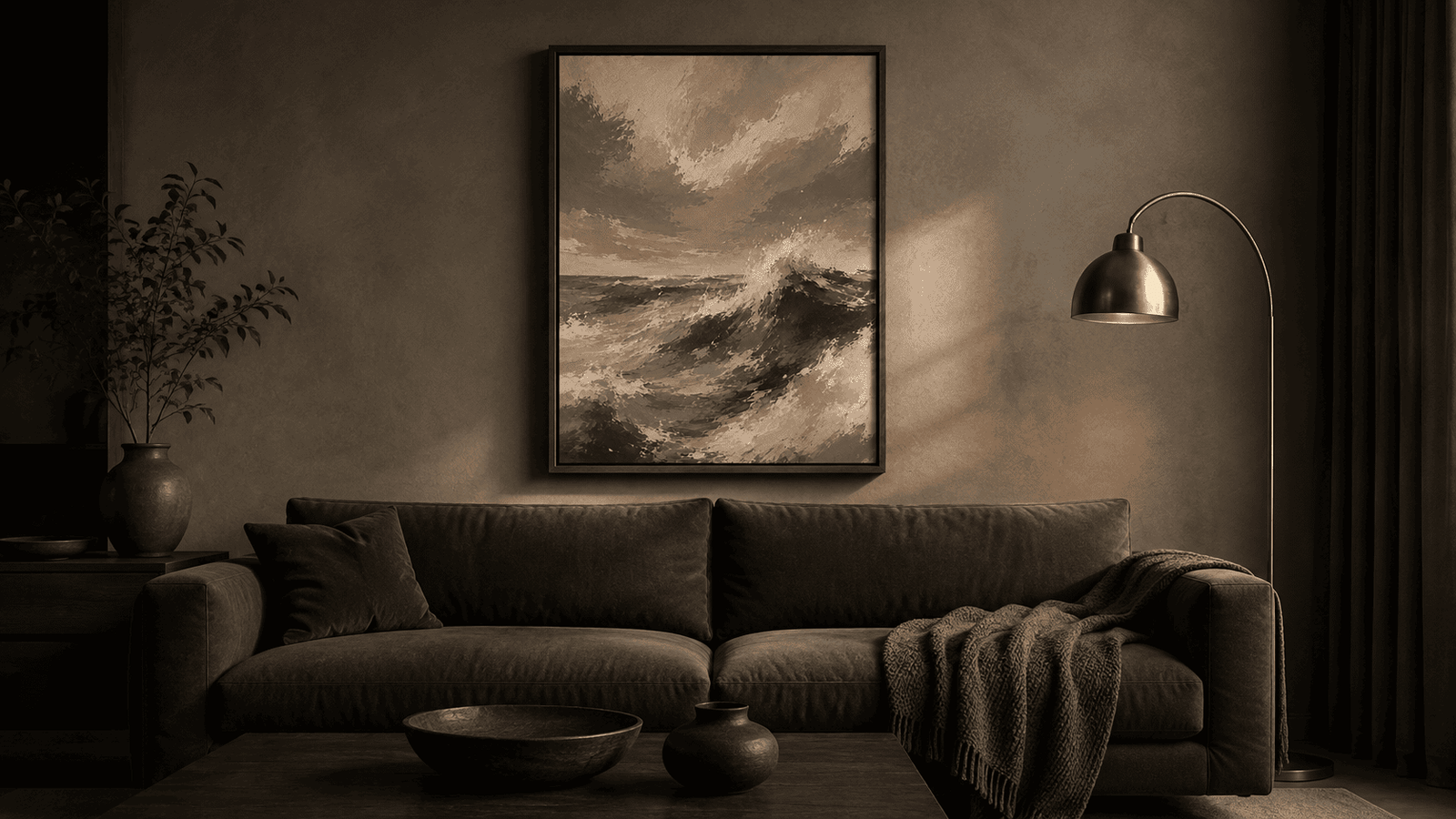 Moody Ocean Wave Wall Art - Image 13