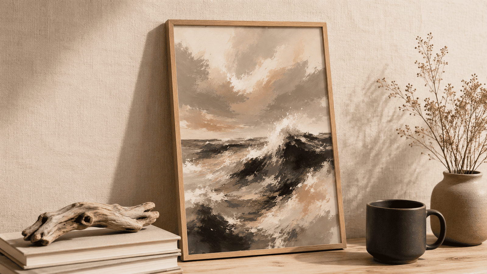 Moody Ocean Wave Wall Art - Image 6
