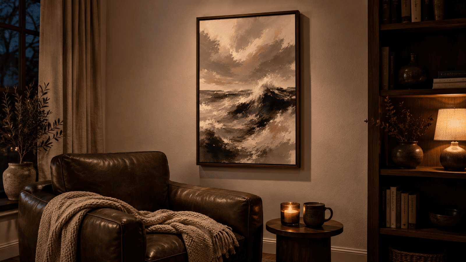 Moody Ocean Wave Wall Art - Image 4