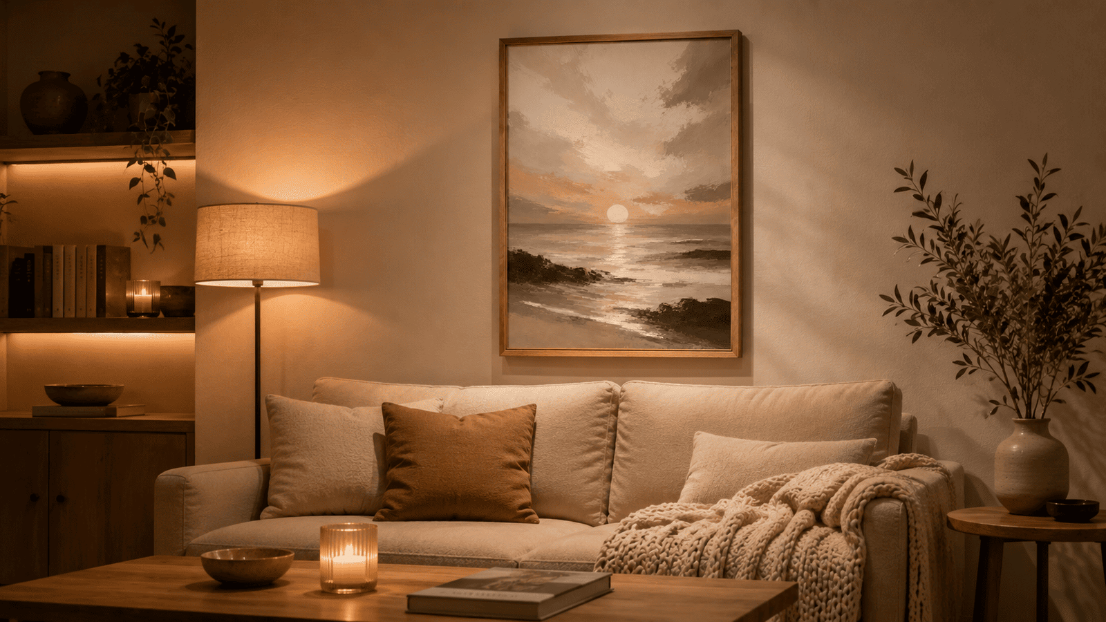 Golden Sunset Seascape Wall Art - Image 12