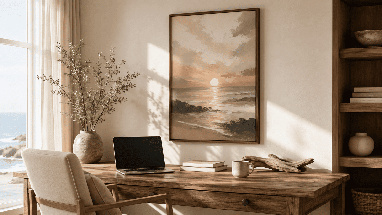 Golden Sunset Seascape Wall Art - Image 8