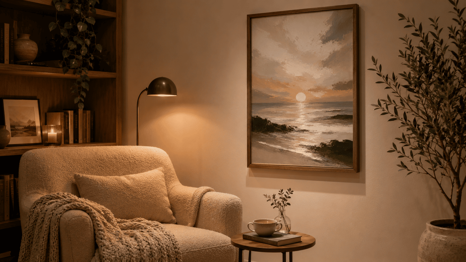Golden Sunset Seascape Wall Art - Image 5