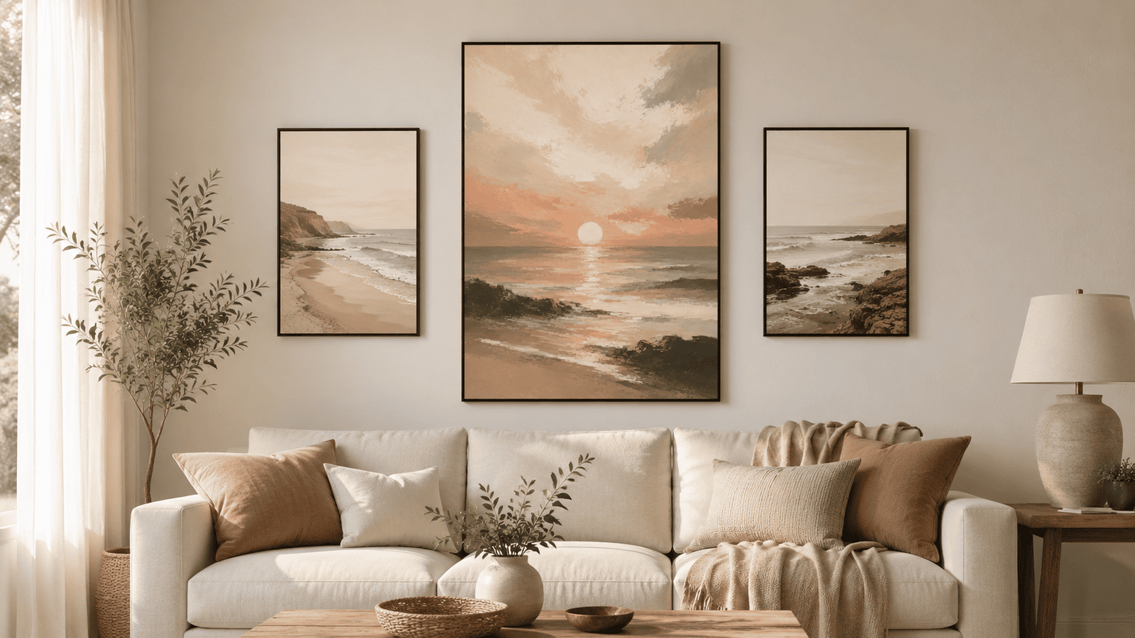 Golden Sunset Seascape Wall Art - Image 4