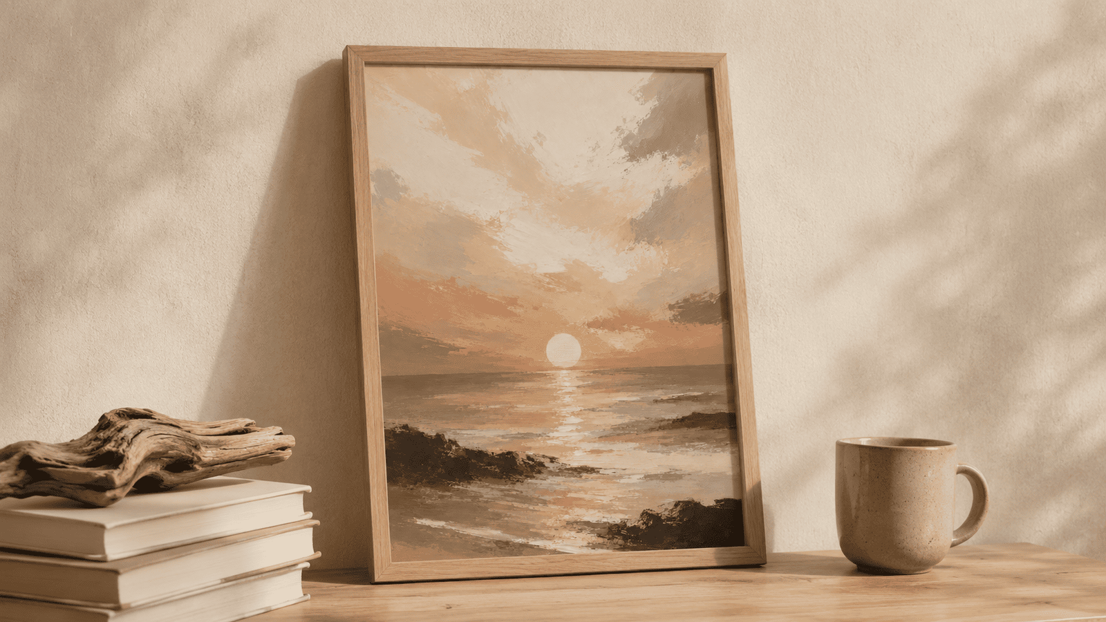 Golden Sunset Seascape Wall Art - Image 3