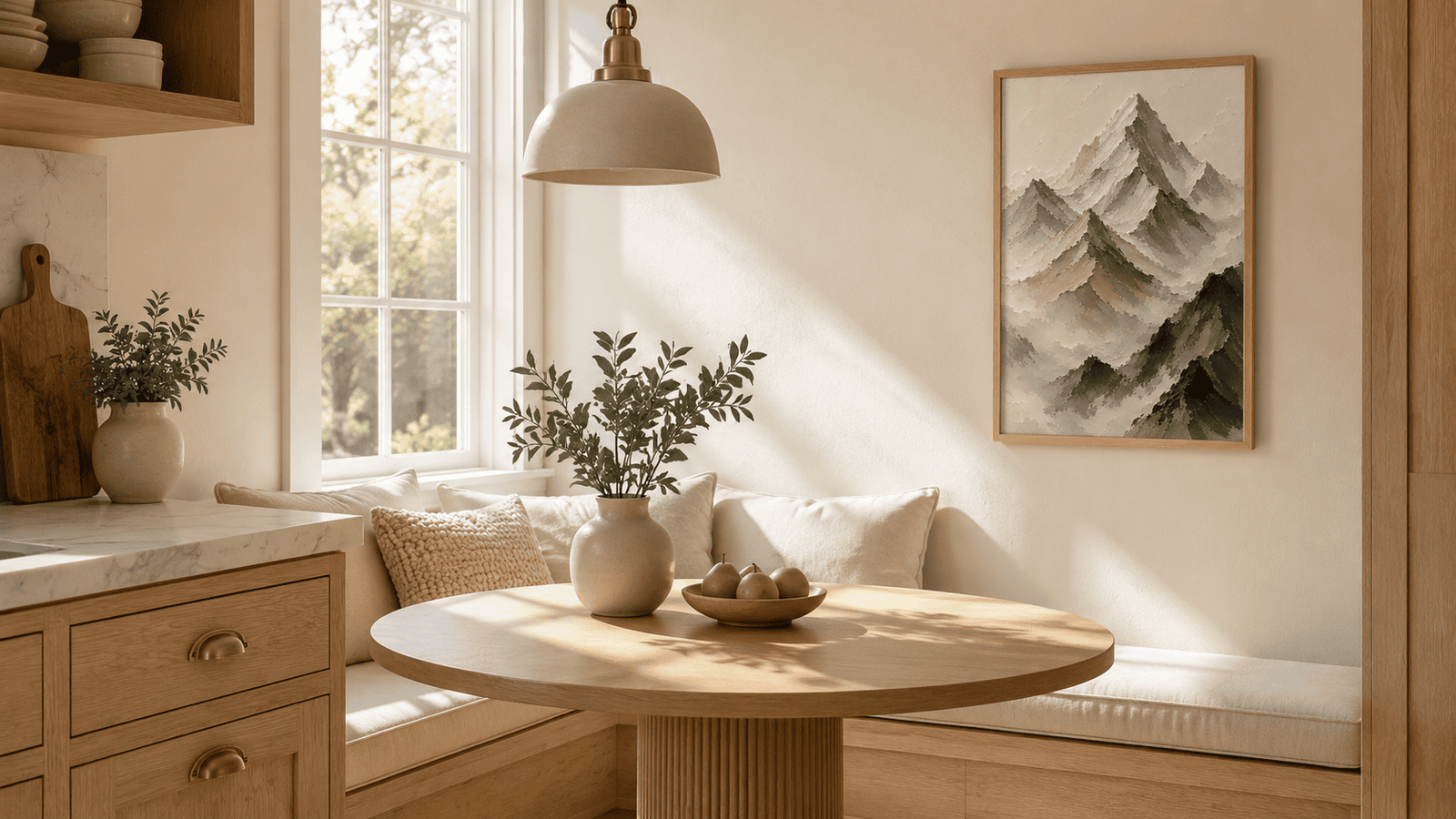 Painterly mountain range wall art print — digital download