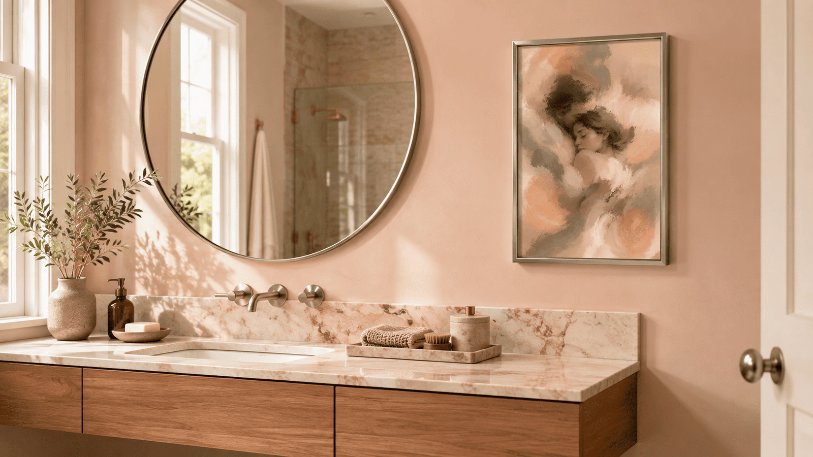 Painterly couple embrace wall art print — digital download