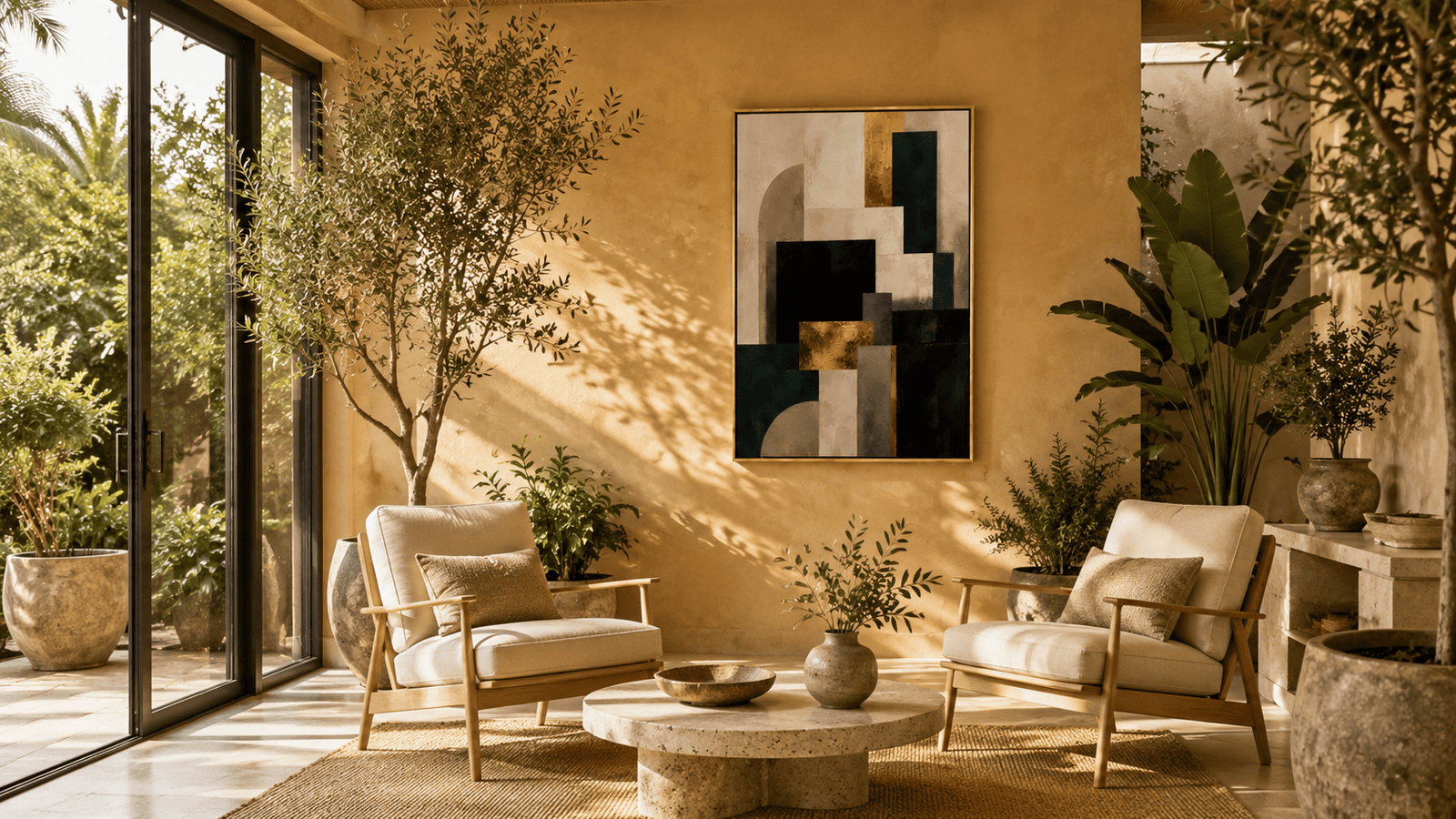 Gold and black art deco geometric wall art print — digital download.