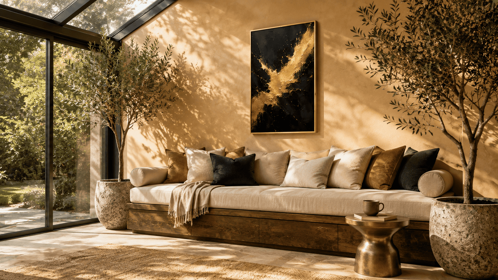 Gold and black abstract splash wall art print — digital download.