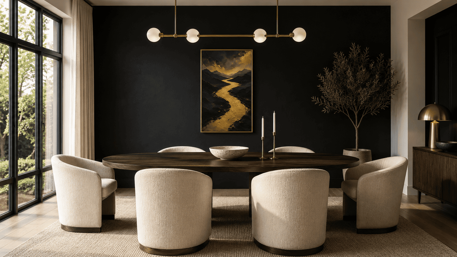Gold river mountain wall art print — digital download.