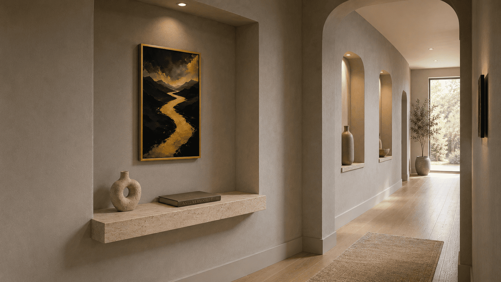 Gold river mountain wall art print — digital download.