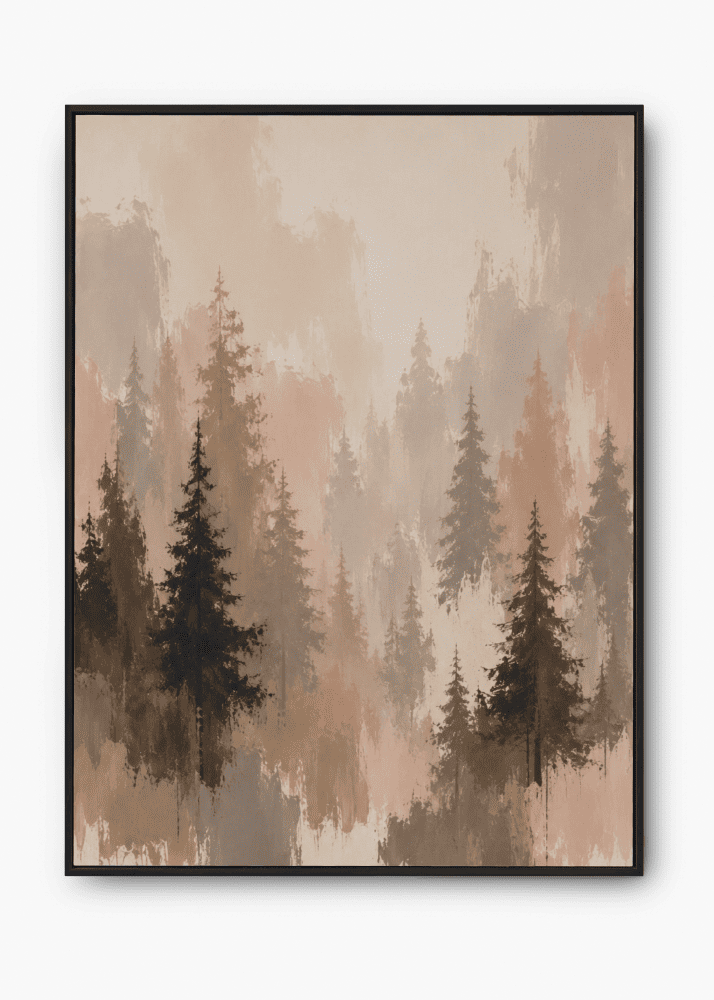 Misty Pine Forest Wall Art - Image 2