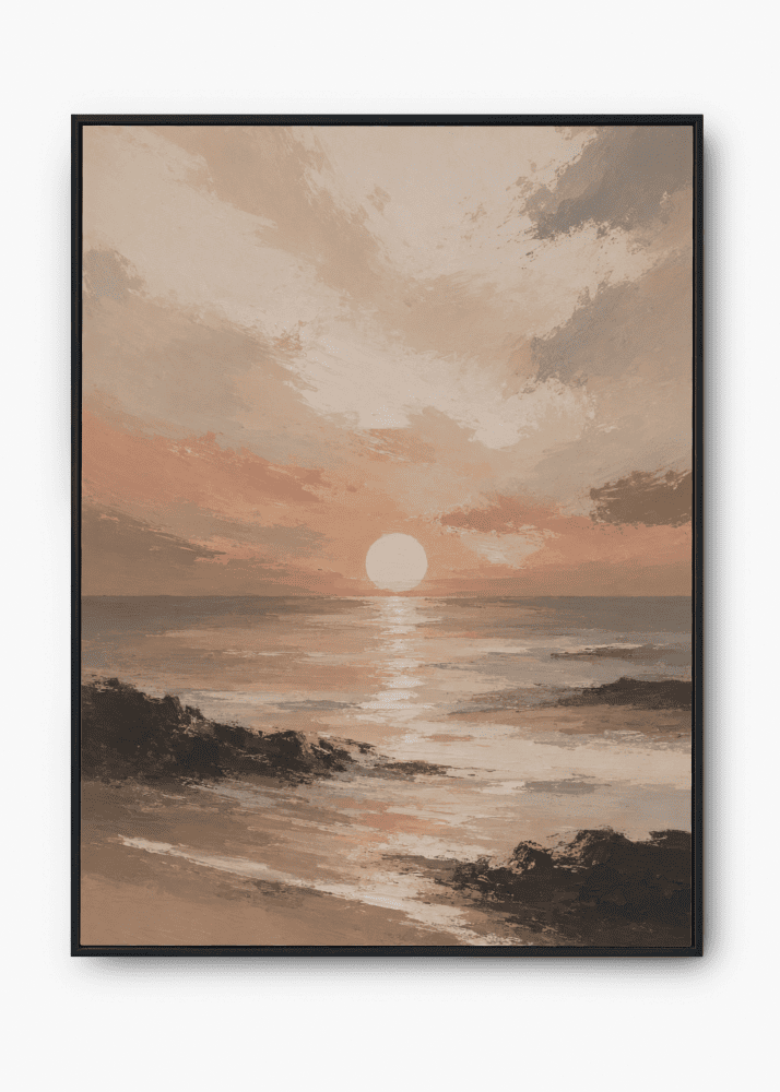 Golden Sunset Seascape Wall Art - Image 2