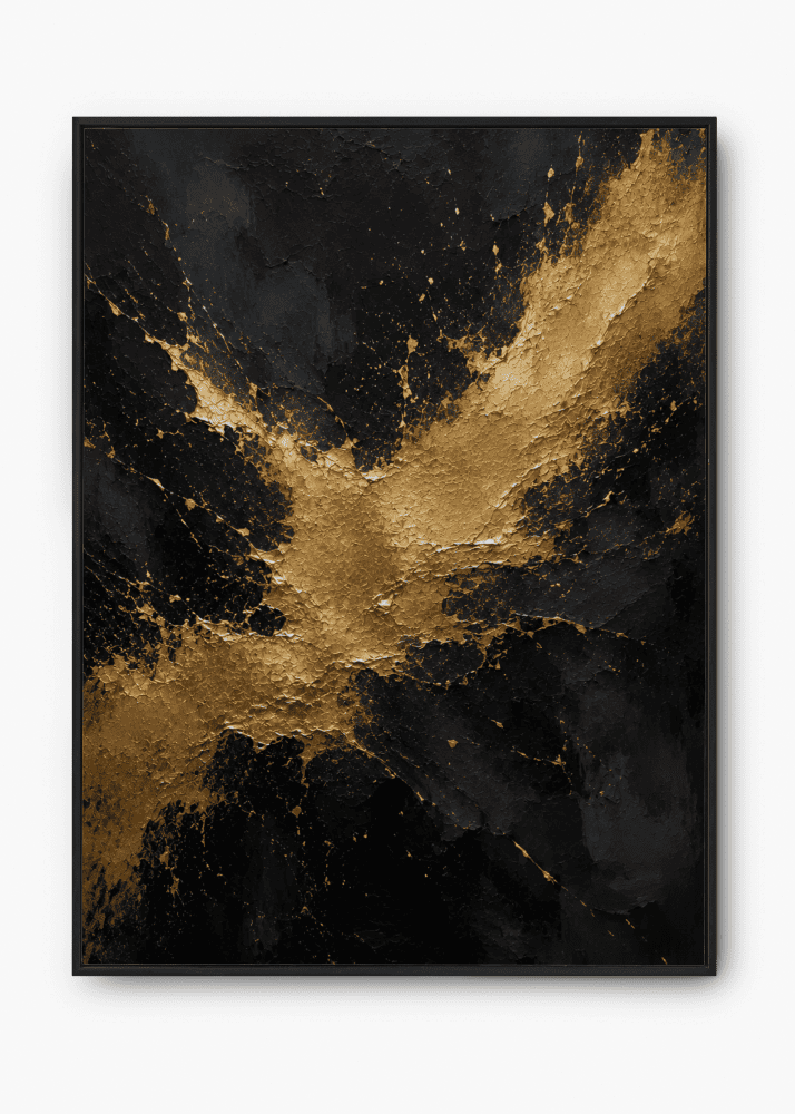 Gold and black abstract splash wall art print — digital download.