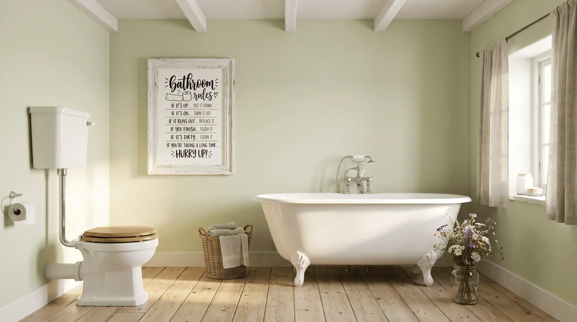 Bathroom Rules Wall Art - Image 3