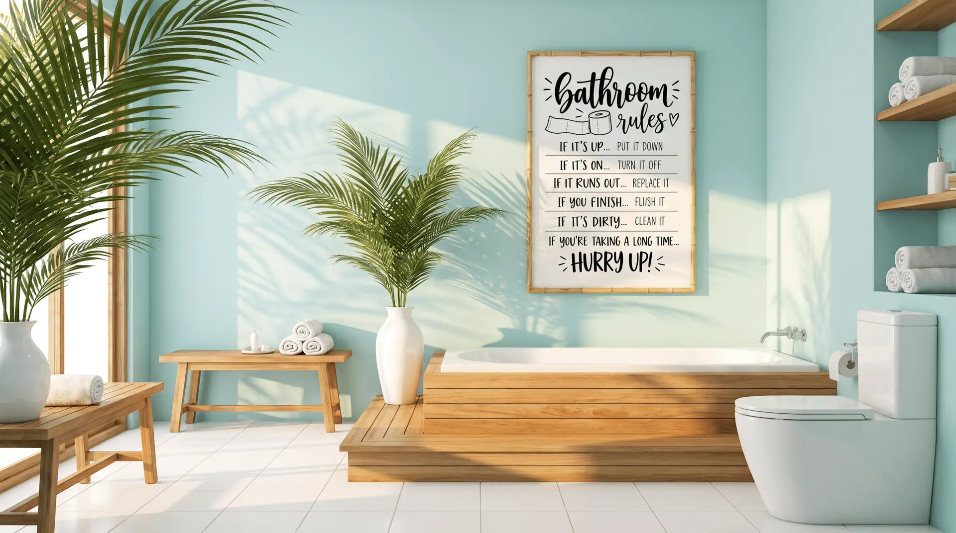 Bathroom Rules Wall Art - Image 4