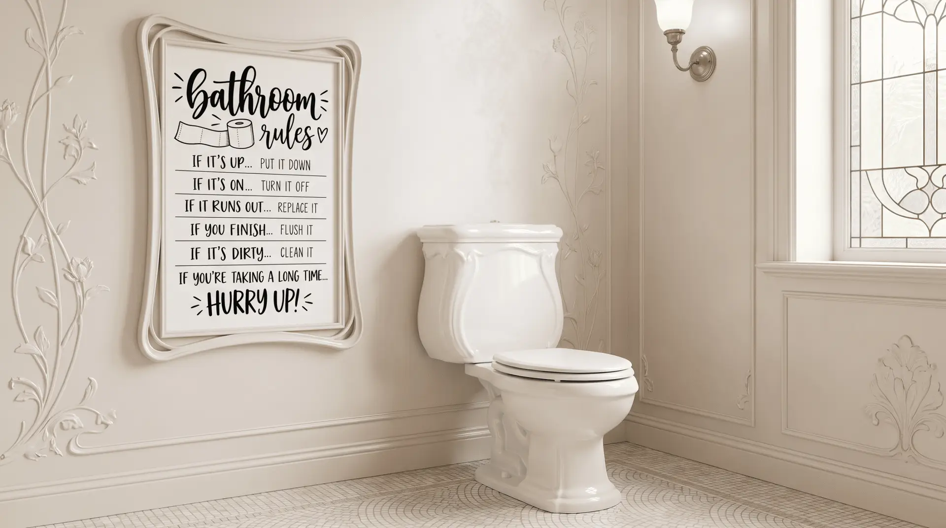 Bathroom Rules Wall Art - Image 5