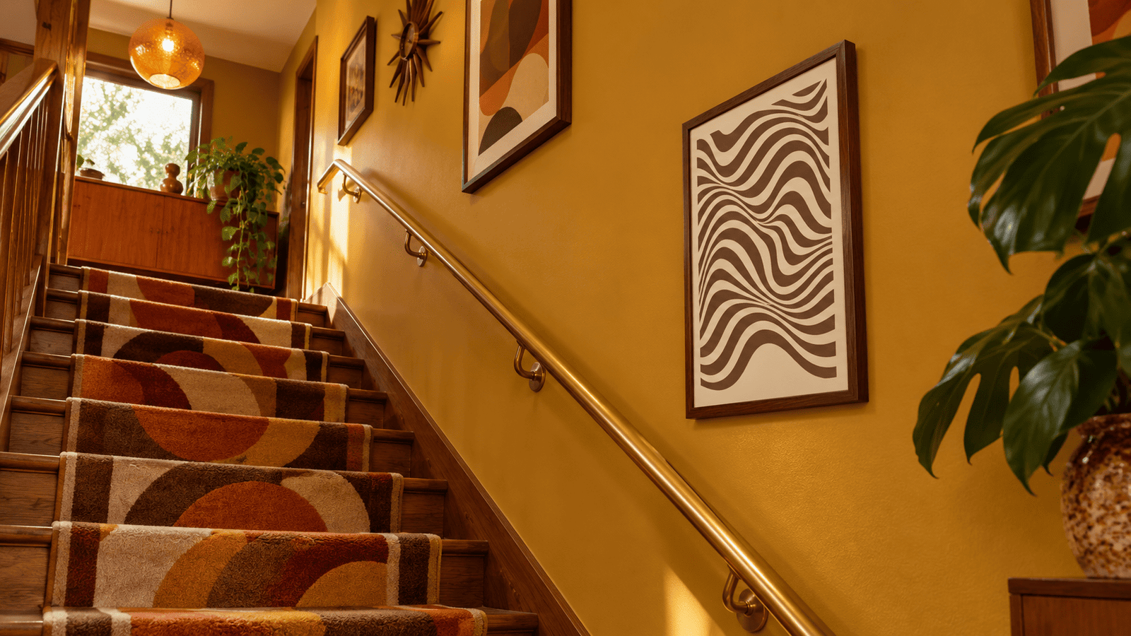 Retro Wavy Lines Wall Art - Image 2