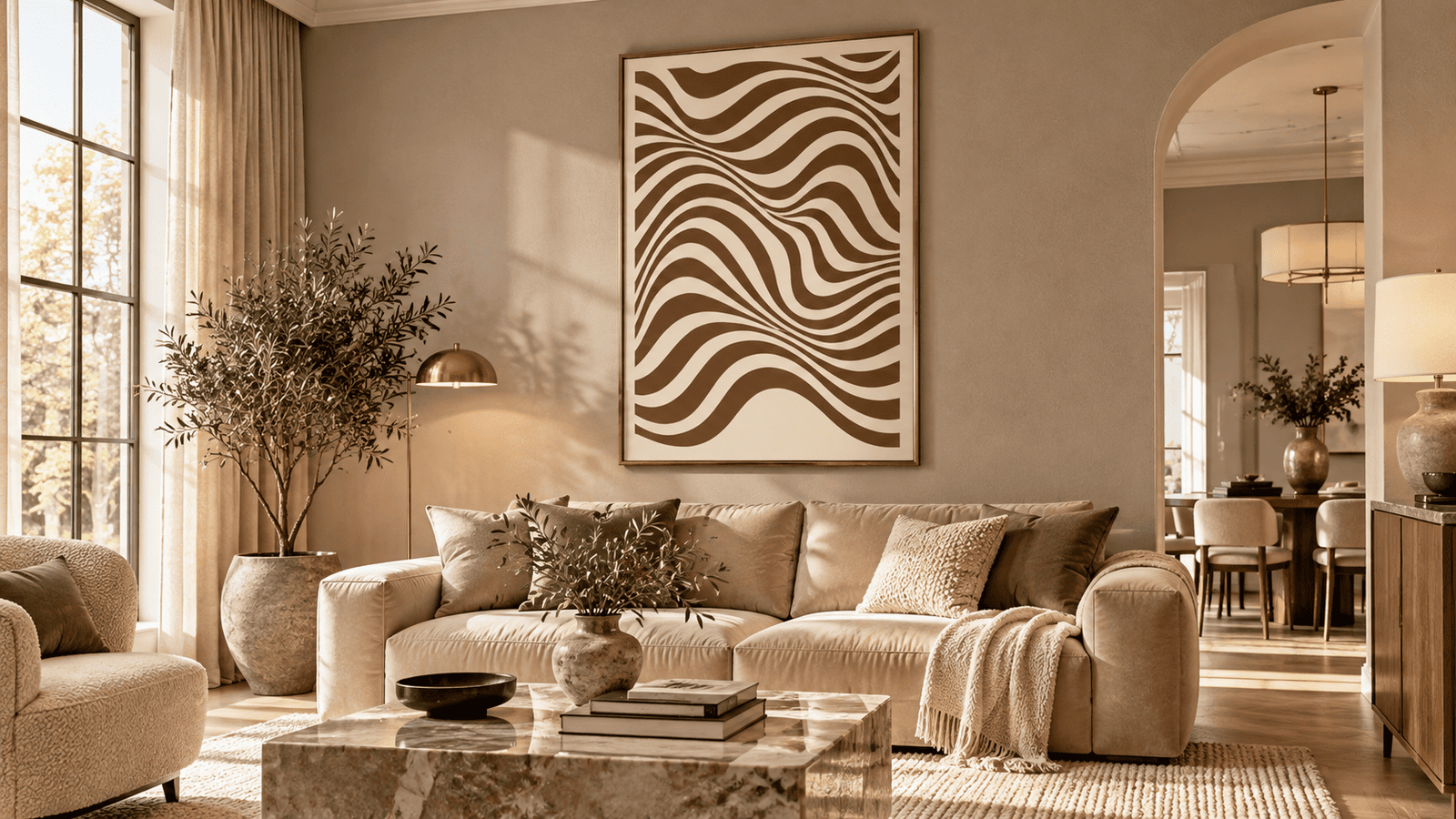 Retro Wavy Lines Wall Art - Image 4
